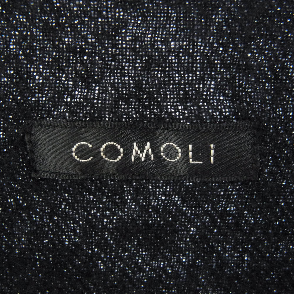 COMOLI コモリ 23AW Y03-02010 縮絨 ウール ハーフジップ シャツ プルオーバー ブラック系 3【中古】