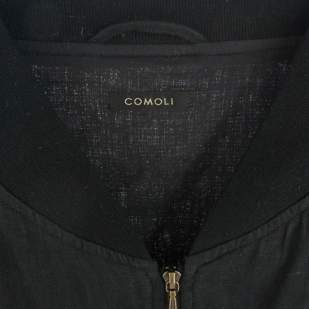 COMOLI コモリ 24SS Z01-01019 リネンWクロス ジップブルゾン ブラック系 3【中古】