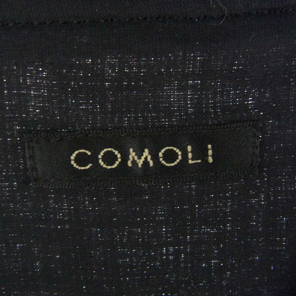 COMOLI コモリ 24SS Z01-01019 リネンWクロス ジップブルゾン ブラック系 3【中古】