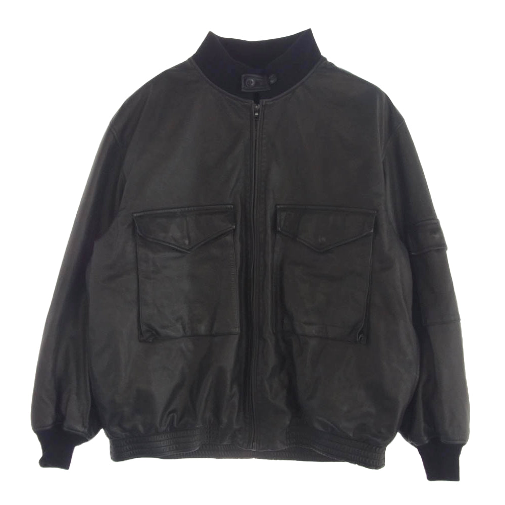 COMOLI コモリ 24AW A03-01017 シープスキン レザー シルク G8 ジャケット ブラック系 3【中古】
