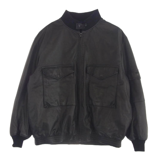 COMOLI コモリ 24AW A03-01017 シープスキン レザー シルク G8 ジャケット ブラック系 3【中古】
