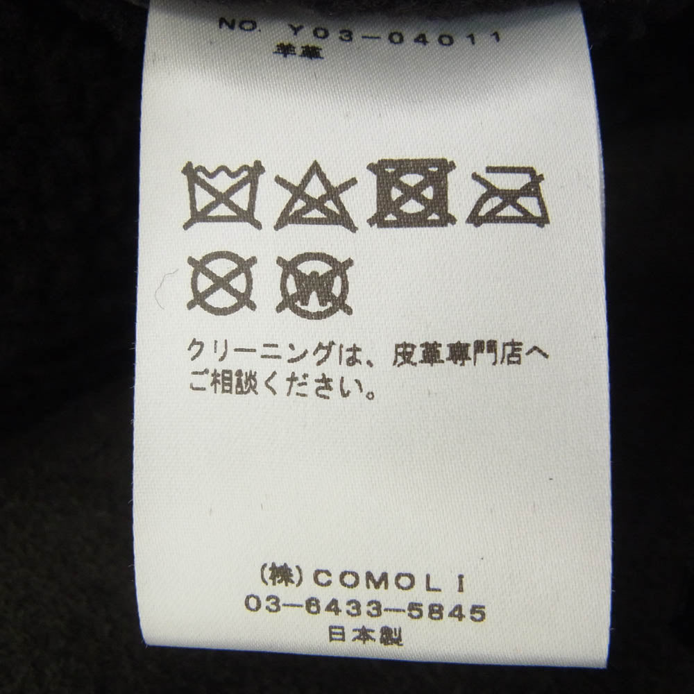COMOLI コモリ 23AW Y03-04001 シープスキン ショールカラー コート ブラック系 3【中古】
