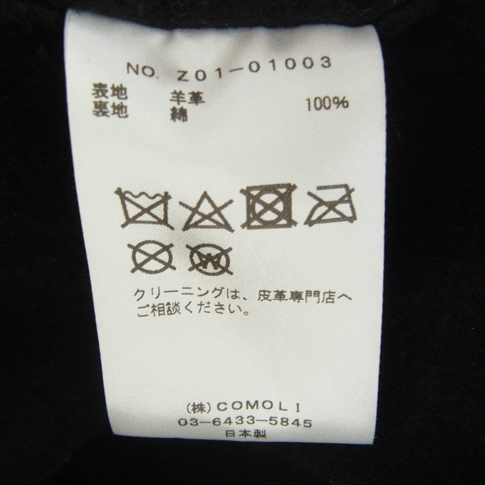 COMOLI コモリ 24SS Z01-01003 レザー ワーク ジャケット ブラック系 3【中古】