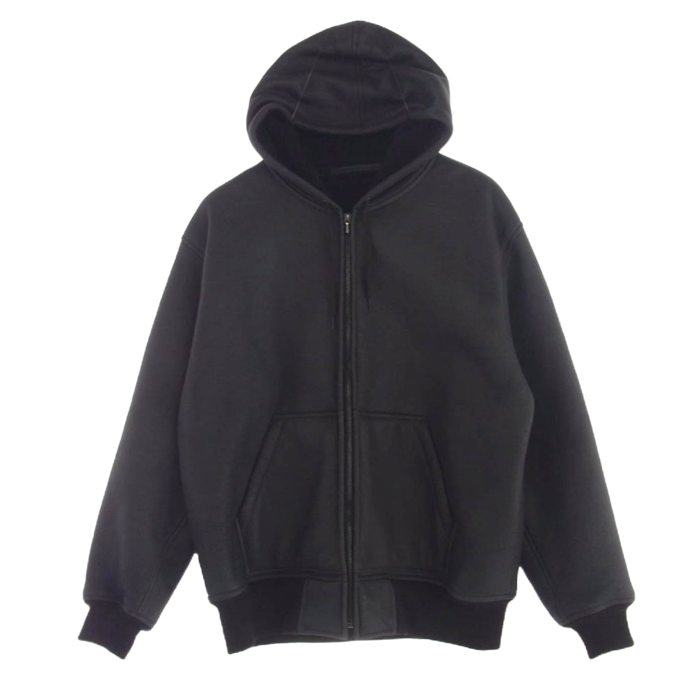COMOLI コモリ 23AW Y03-04004 シープスキン ジップ パーカー ブラック系 3【中古】