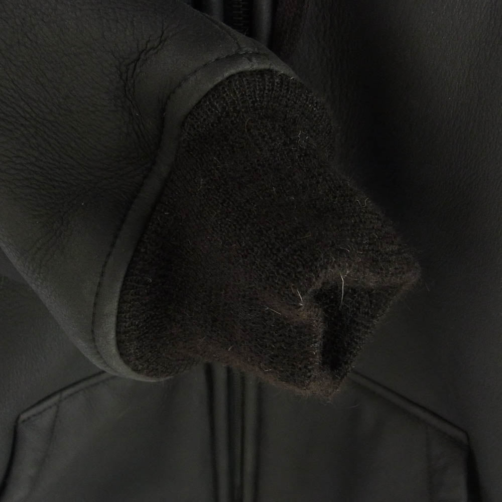 COMOLI コモリ 23AW Y03-04004 シープスキン ジップ パーカー ブラック