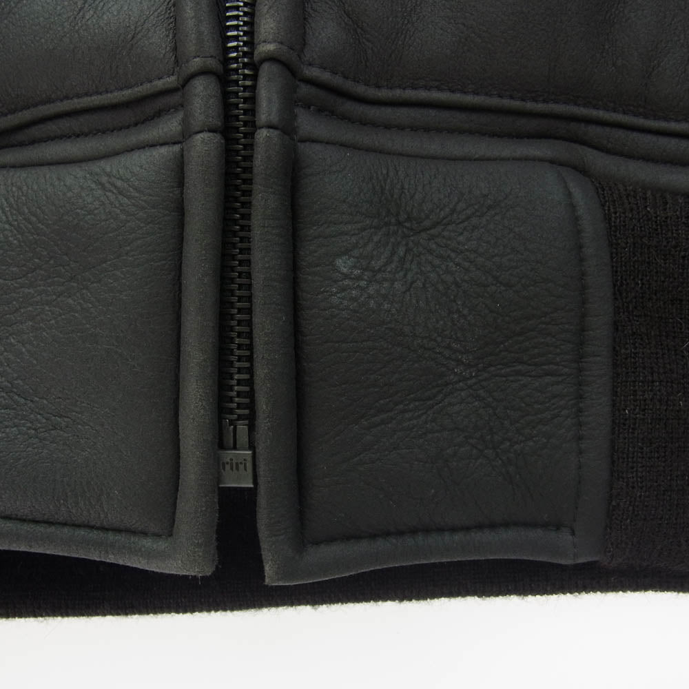 COMOLI コモリ 23AW Y03-04004 シープスキン ジップ パーカー ブラック系 3【中古】