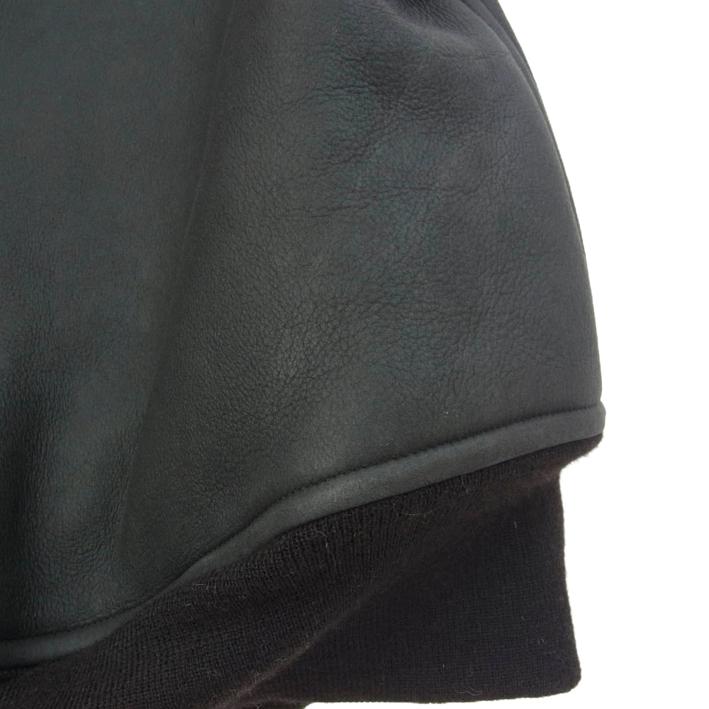 COMOLI コモリ 23AW Y03-04004 シープスキン ジップ パーカー ブラック