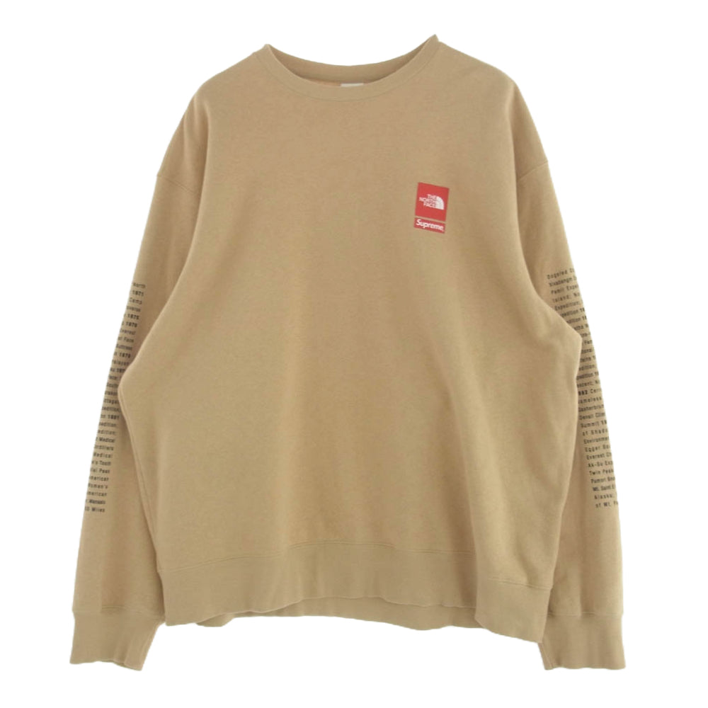 Supreme シュプリーム 24SS The North Face Crewneck ノースフェイス ロゴプリント クルーネック スウェット トレーナー ブラウン系 XL【美品】【中古】