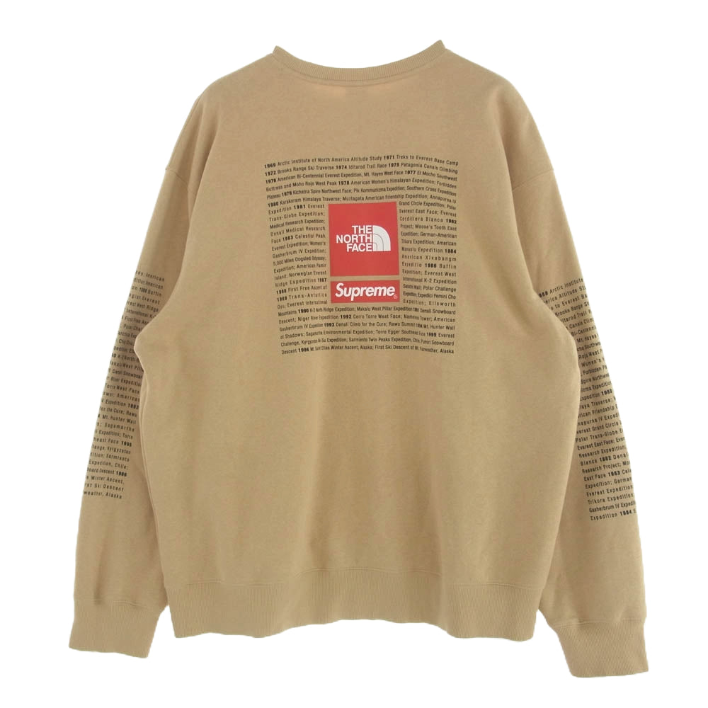 Supreme シュプリーム 24SS The North Face Crewneck ノースフェイス ロゴプリント クルーネック スウェット トレーナー ブラウン系 XL【美品】【中古】