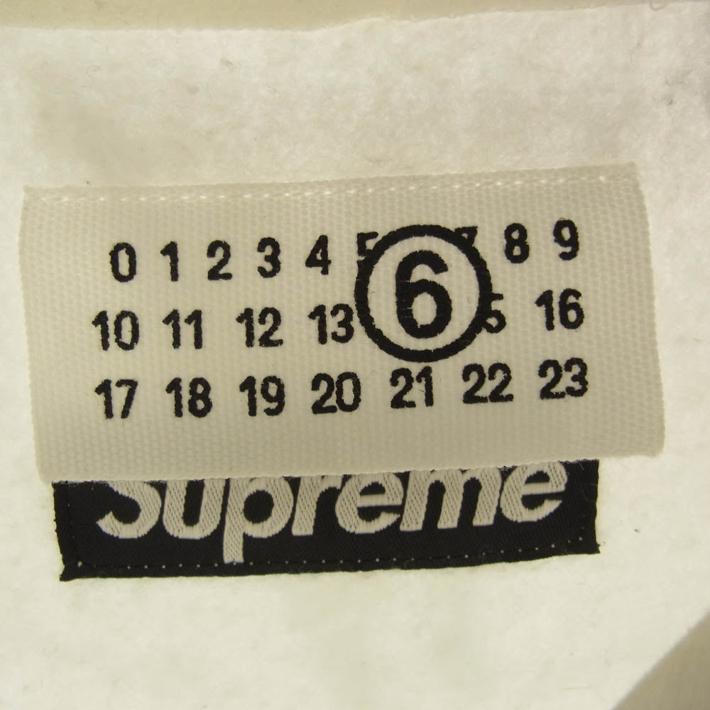 Supreme シュプリーム 24SS MM6 Maison Margiela Foil Box Logo Hooded Sweatshirt メゾン マルジェラ フォイル ボックスロゴ パーカー シルバー系 ホワイト系 XXL【美品】【中古】