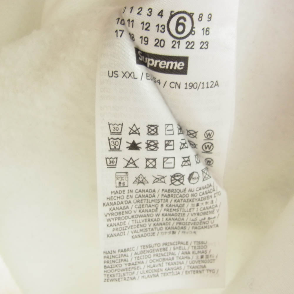 Supreme シュプリーム 24SS MM6 Maison Margiela Foil Box Logo Hooded Sweatshirt メゾン マルジェラ フォイル ボックスロゴ パーカー シルバー系 ホワイト系 XXL【美品】【中古】
