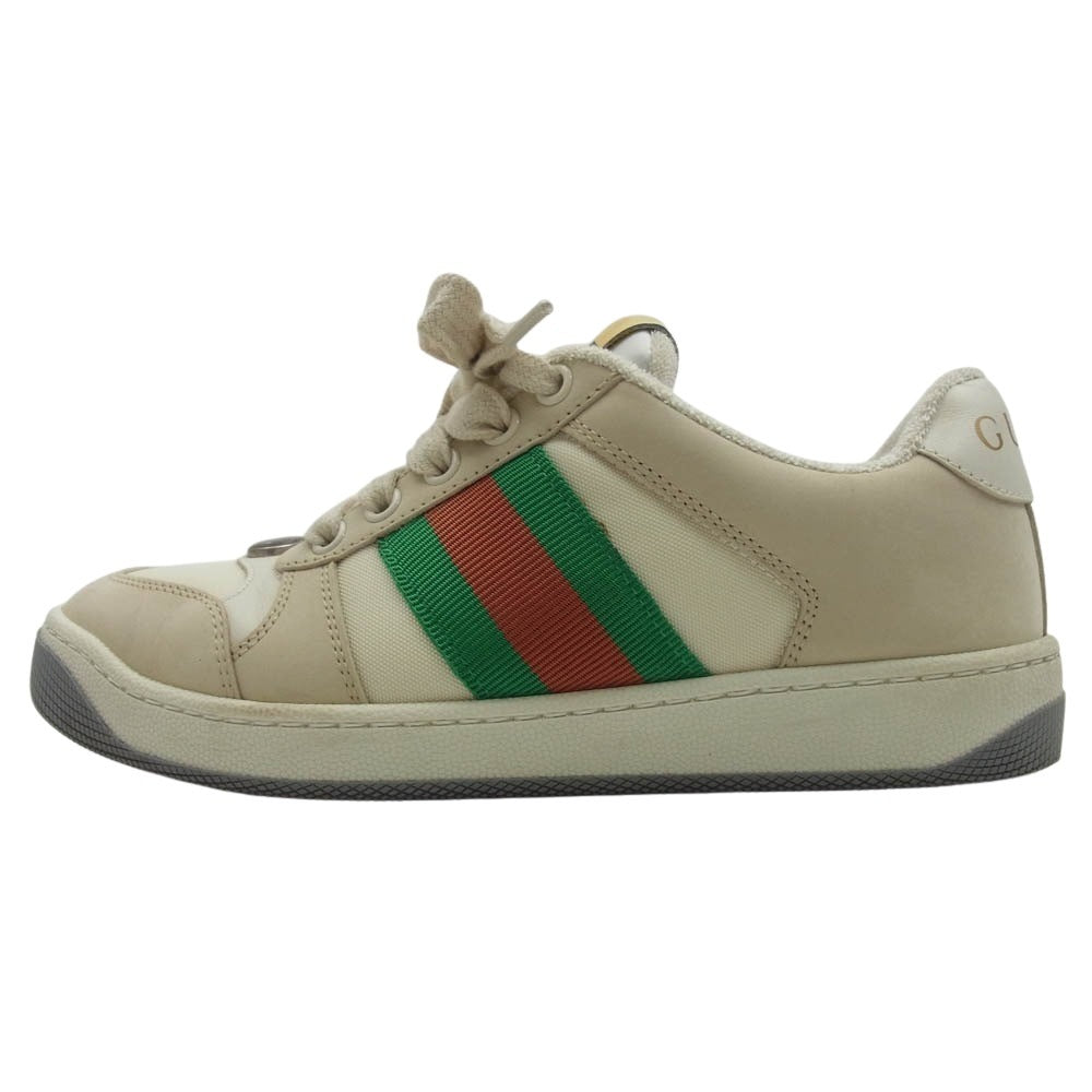 GUCCI グッチ シェリーライン GGマーモント ローカット スニーカー ホワイト系 34.5【中古】