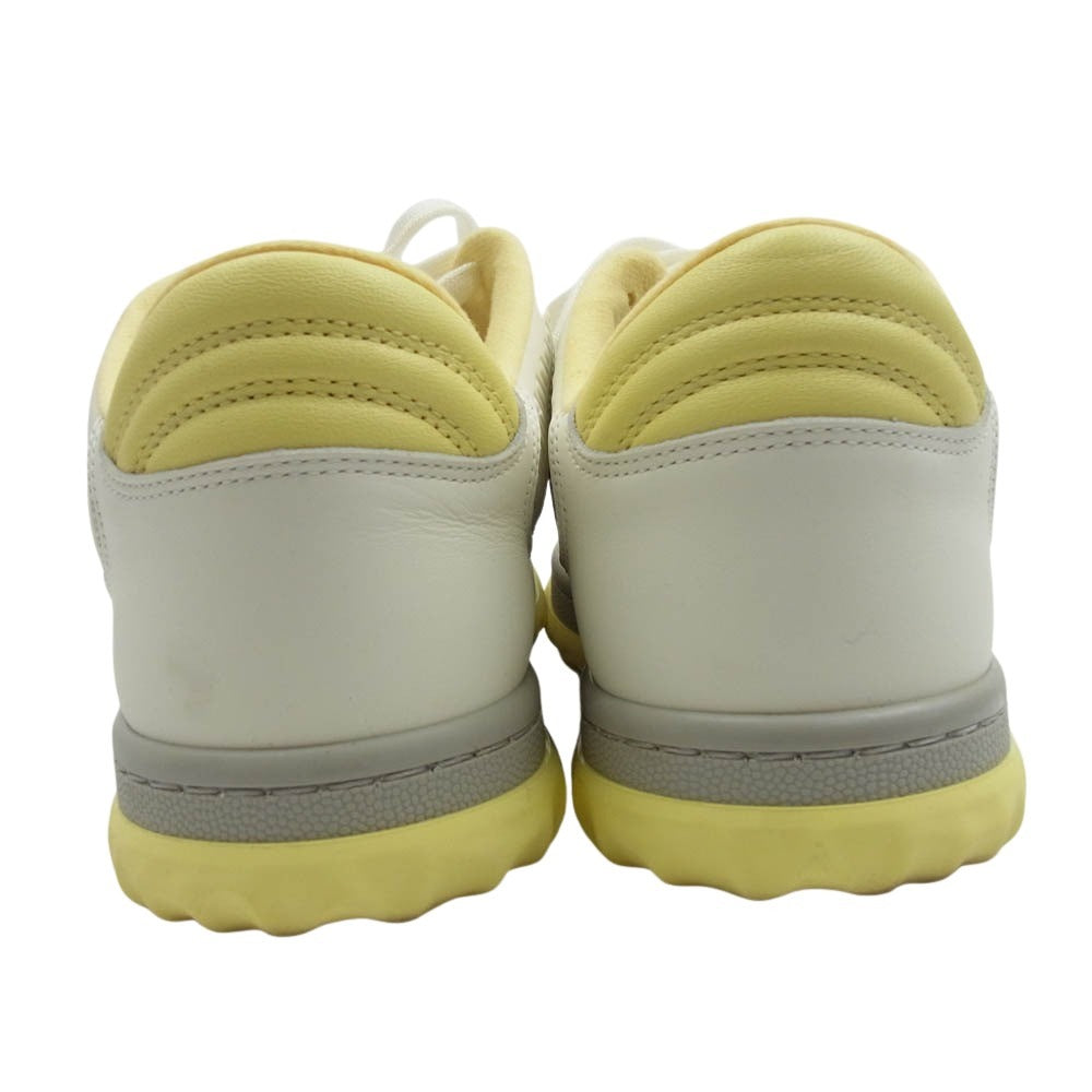 GUCCI グッチ MAC80 インターロッキングG ダブルG ロゴ刺繍 ローカット スニーカー ホワイト系 グレー系 34.5【中古】