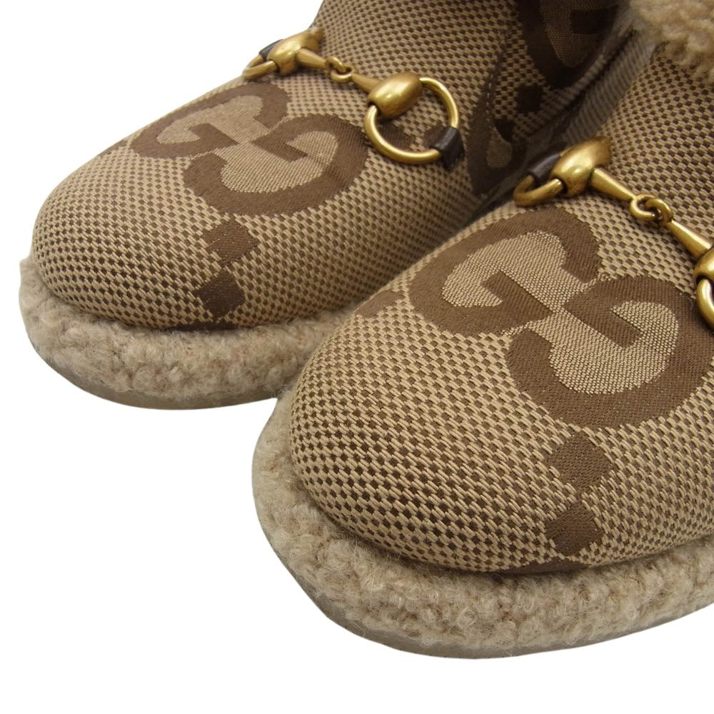 GUCCI グッチ ホースビット ムートン ショート ブーツ アンクルブーツ ブラウン系 34【中古】