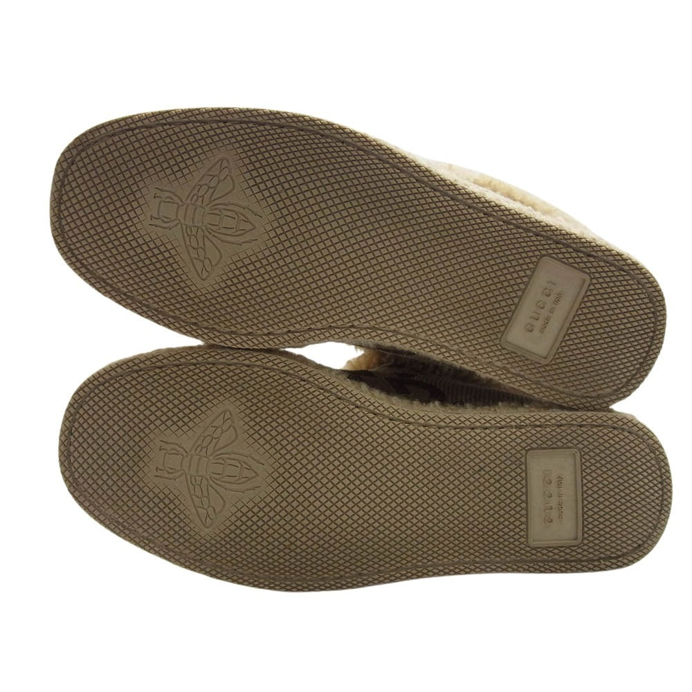 GUCCI グッチ ホースビット ムートン ショート ブーツ アンクルブーツ ブラウン系 34【中古】