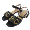 GUCCI グッチ 655413 ホースビット ローヒール ストラップ オープントゥ サンダル ブラック系【中古】