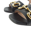 GUCCI グッチ 655413 ホースビット ローヒール ストラップ オープントゥ サンダル ブラック系【中古】