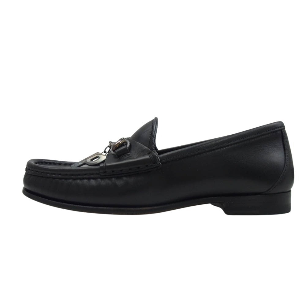GUCCI グッチ PALACE パレス GG-P ホースビット Pチャーム レザー ローファー シューズ ブラック系 34【中古】