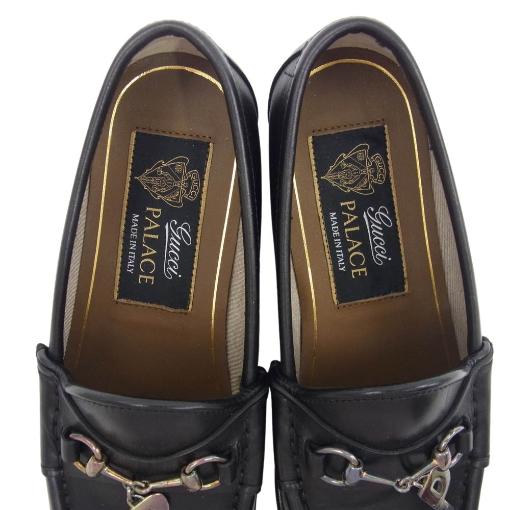 GUCCI グッチ PALACE パレス GG-P ホースビット Pチャーム レザー ローファー シューズ ブラック系 34【中古】