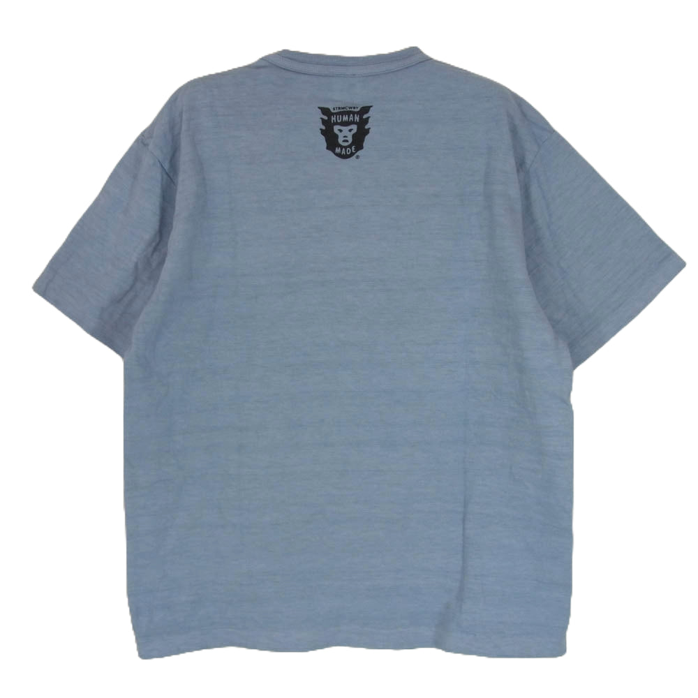 HUMAN MADE ヒューマンメイド ハート ロゴ プリント Tシャツ 半袖  ブルー系 L【中古】