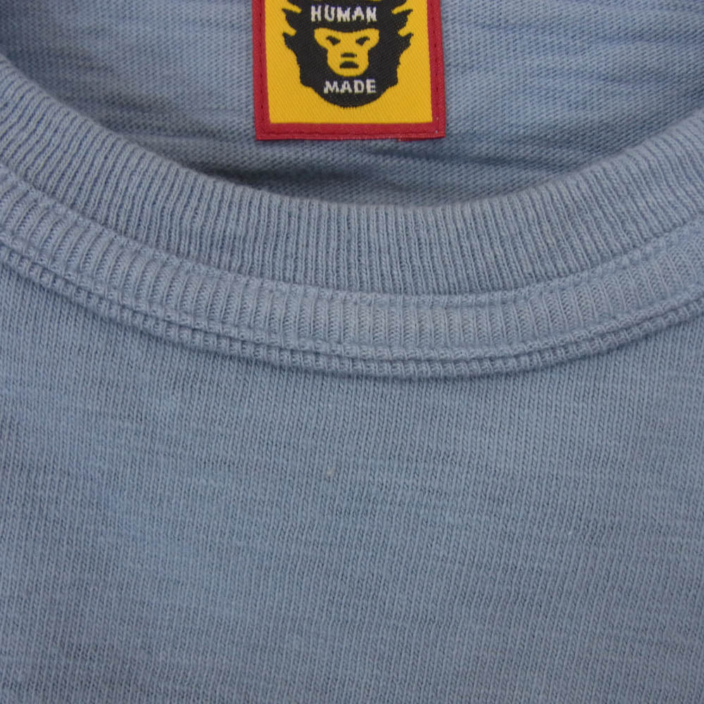 HUMAN MADE ヒューマンメイド ハート ロゴ プリント Tシャツ 半袖  ブルー系 L【中古】