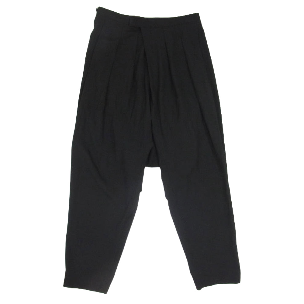 LAD MUSICIAN ラッドミュージシャン 2113-578 ウール ギャバ NANO 撥水 スリム サルエル スラックス パンツ ブラック系 44【中古】