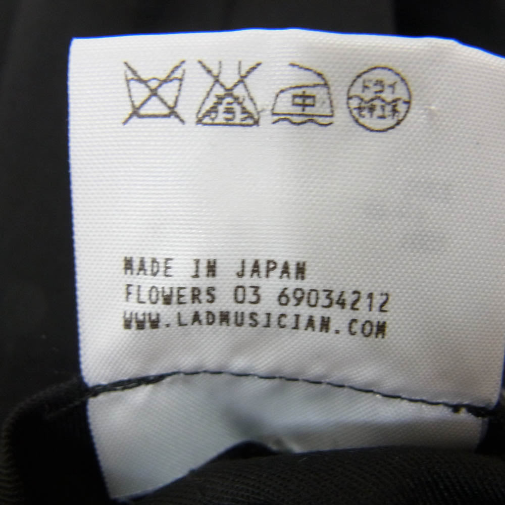 LAD MUSICIAN ラッドミュージシャン 2113-578 ウール ギャバ NANO 撥水 スリム サルエル スラックス パンツ ブラック系 44【中古】