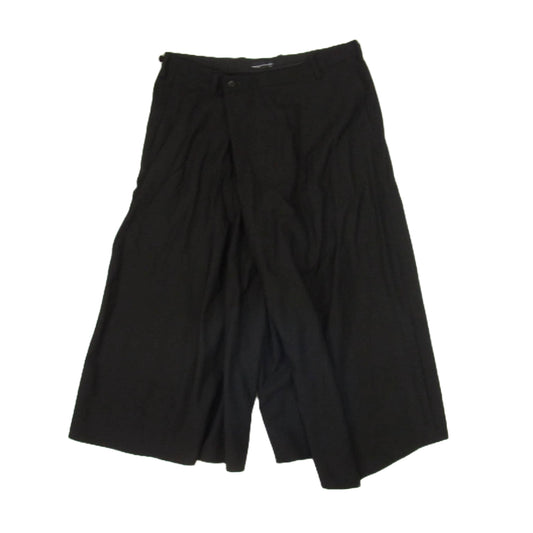 LAD MUSICIAN ラッドミュージシャン 2116-552 FRONT TUCK CROPPED PANTS クロップド ワイド ラップ パンツ ブラック系 46【中古】