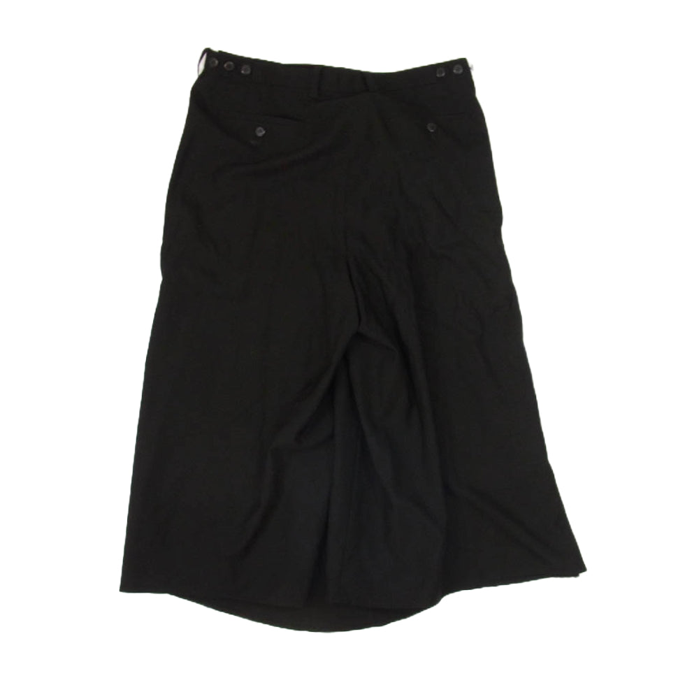 LAD MUSICIAN ラッドミュージシャン 2116-552 FRONT TUCK CROPPED PANTS クロップド ワイド ラップ パンツ ブラック系 46【中古】