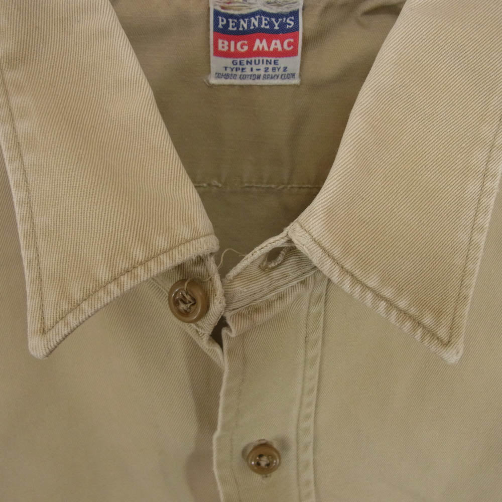 BIG MAC ビッグマック 50s PENNEYS アーミークロス ワーク シャツ 長袖 ベージュ系 サイズ表記無【中古】