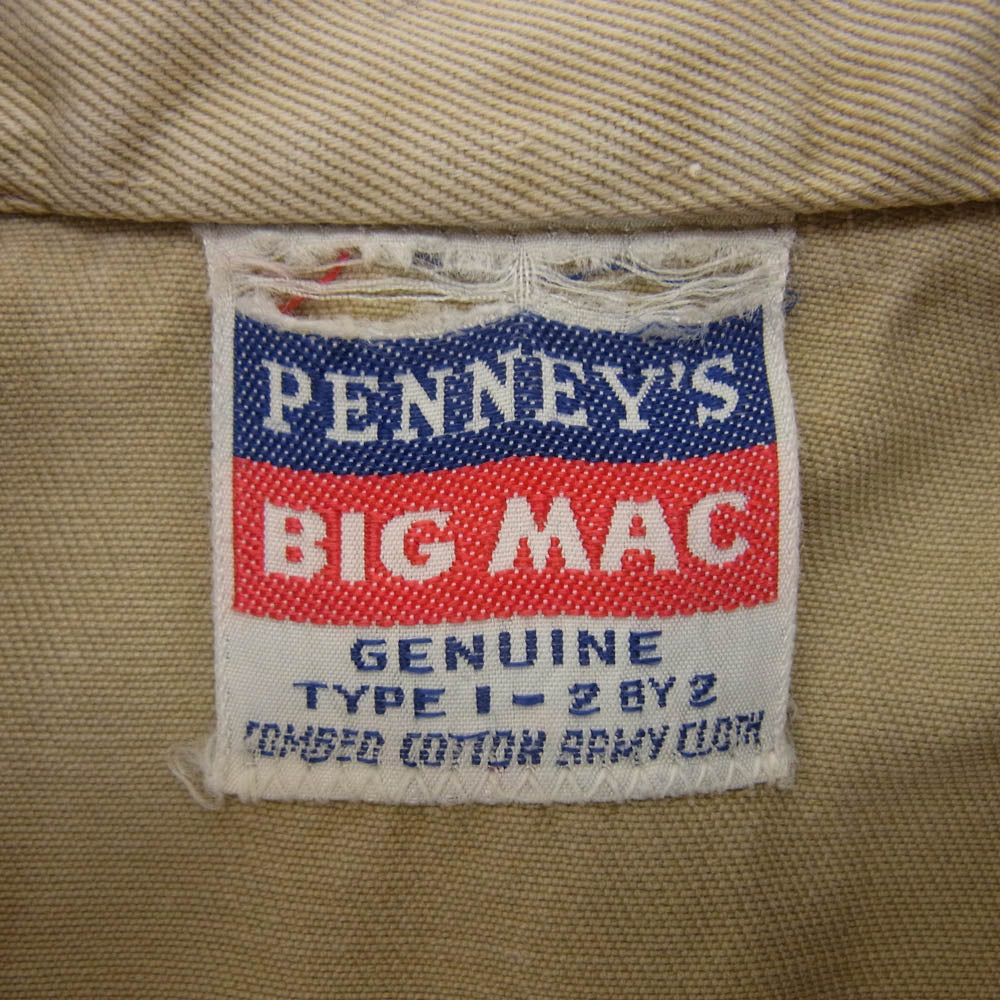 BIG MAC ビッグマック 50s PENNEYS アーミークロス ワーク シャツ 長袖 ベージュ系 サイズ表記無【中古】