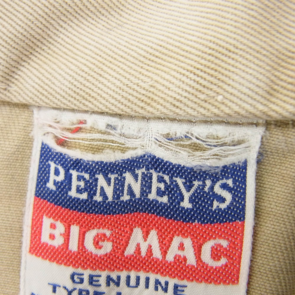 BIG MAC ビッグマック 50s PENNEYS アーミークロス ワーク シャツ 長袖 ベージュ系 サイズ表記無【中古】