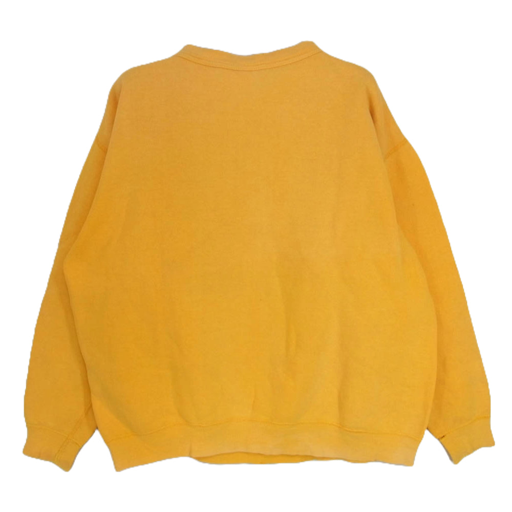 ヴィンテージ 60s プロダクツタグ カレッジ プリント 前Vガゼット スウェット シャツ  染み込みプリント イエロー系 XL【中古】