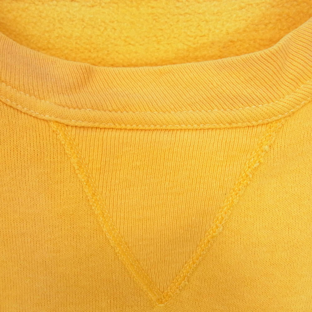 ヴィンテージ 60s プロダクツタグ カレッジ プリント 前Vガゼット スウェット シャツ  染み込みプリント イエロー系 XL【中古】