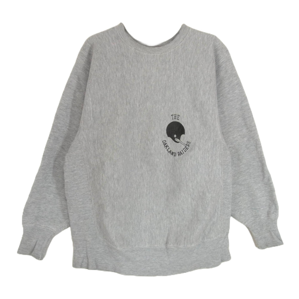 Champion チャンピオン 70s USA製 REVERSE WEAVE SWEAT SHIRTリバースウィーブ スウェット シャツ 青単色タグ グレー系 L【中古】
