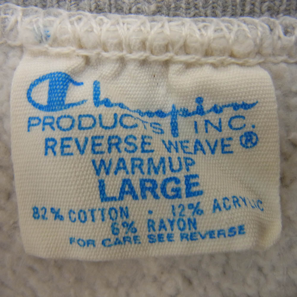 Champion チャンピオン 70s USA製 REVERSE WEAVE SWEAT SHIRTリバースウィーブ スウェット シャツ 青単色タグ グレー系 L【中古】