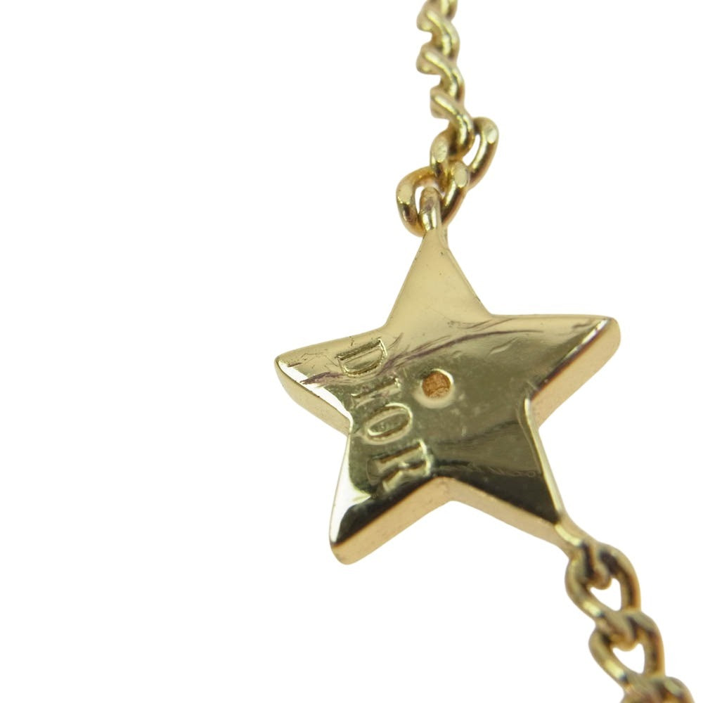 Christian Dior クリスチャンディオール PETIT CD ダブルチェーン アイコン 2連 ラインストーン スター ロゴ ネックレス【中古】