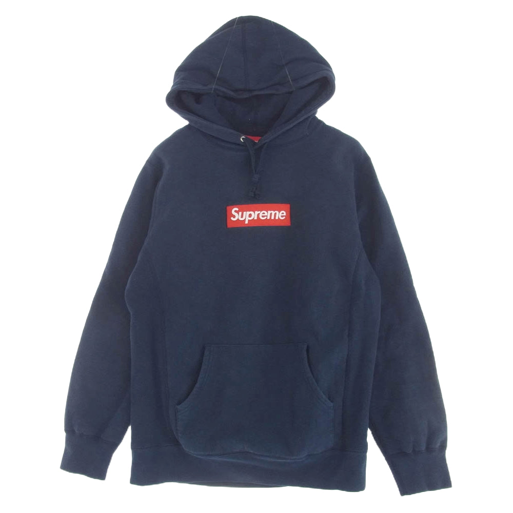 Supreme シュプリーム 16AW Box Logo Hooded Sweatshirt ボックスロゴ フーデッド プルオーバー パーカー ネイビー系 L【中古】