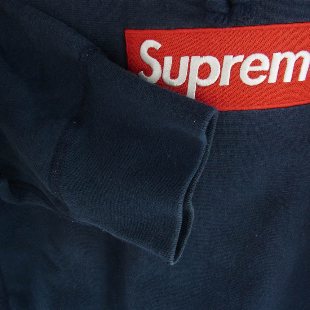 Supreme シュプリーム 16AW Box Logo Hooded Sweatshirt ボックスロゴ フーデッド プルオーバー パーカー ネイビー系 L【中古】