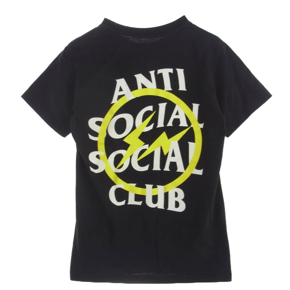 ANTI SOCIAL SOCIAL CLUB Fragment フラグメント ロゴプリント 半袖 クルーネック Tシャツ ブラック系 イエロー系 ホワイト系 S【中古】