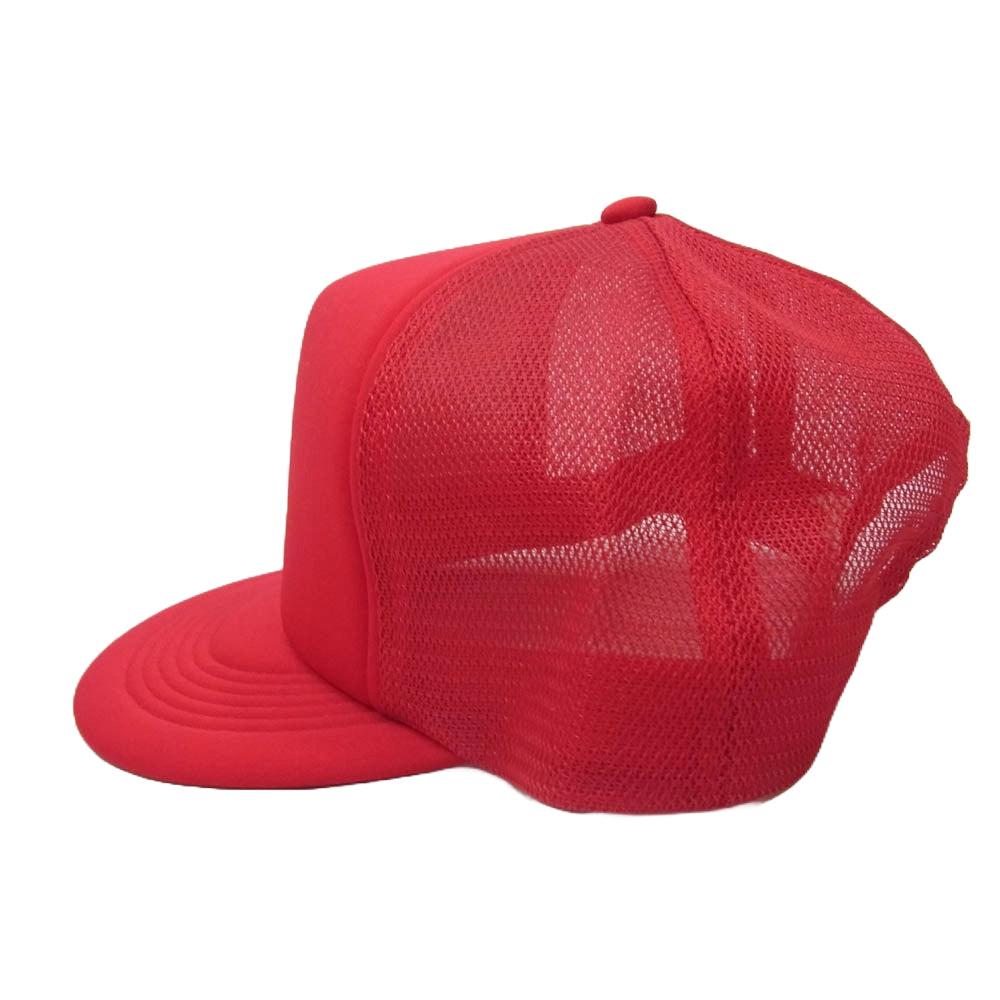 エムアンドエムカスタムパフォーマンス MESH PRINT CAP スクエアロゴプリント メッシュ キャップ 帽子 レッド系【美品】【中古】