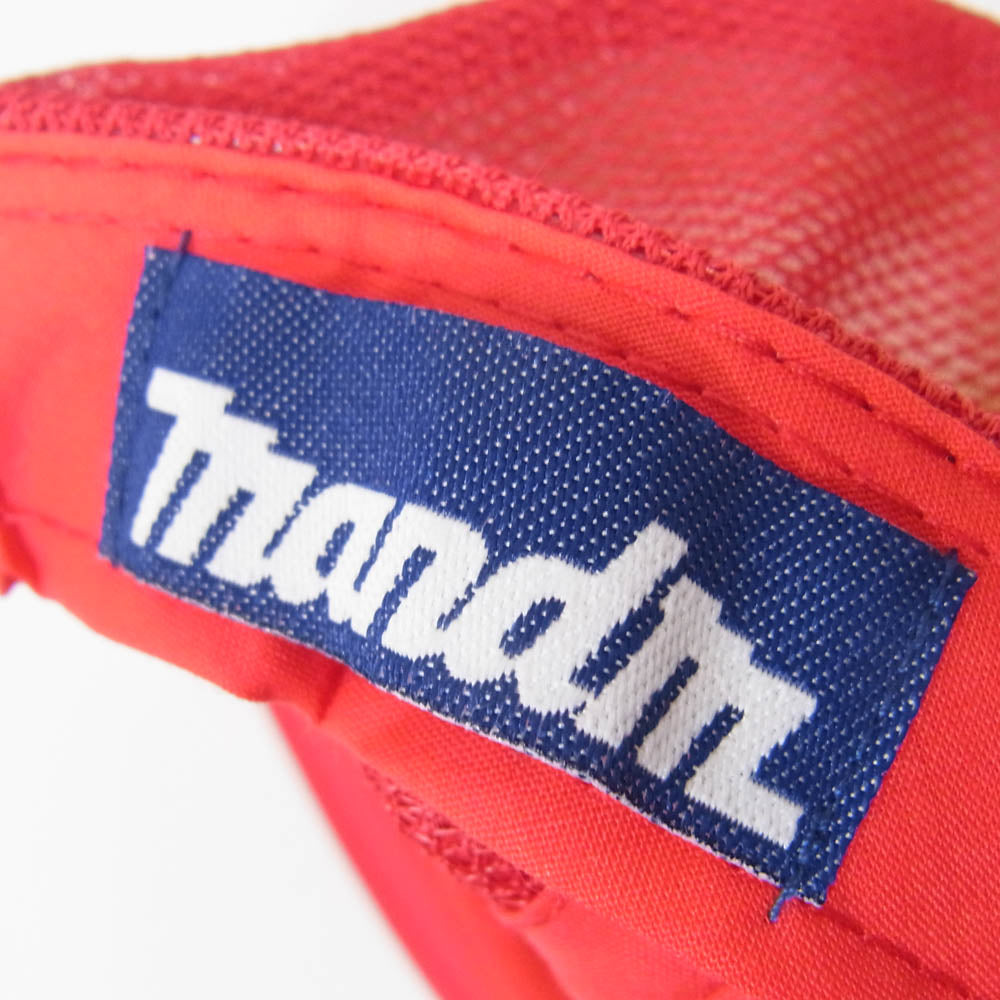 エムアンドエムカスタムパフォーマンス MESH PRINT CAP スクエアロゴプリント メッシュ キャップ 帽子 レッド系【美品】【中古】