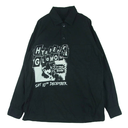 HYSTERIC GLAMOUR ヒステリックグラマー 02193AH04 ミリタリー プルオーバー 長袖 シャツ 日本製 ブラック系 S【中古】
