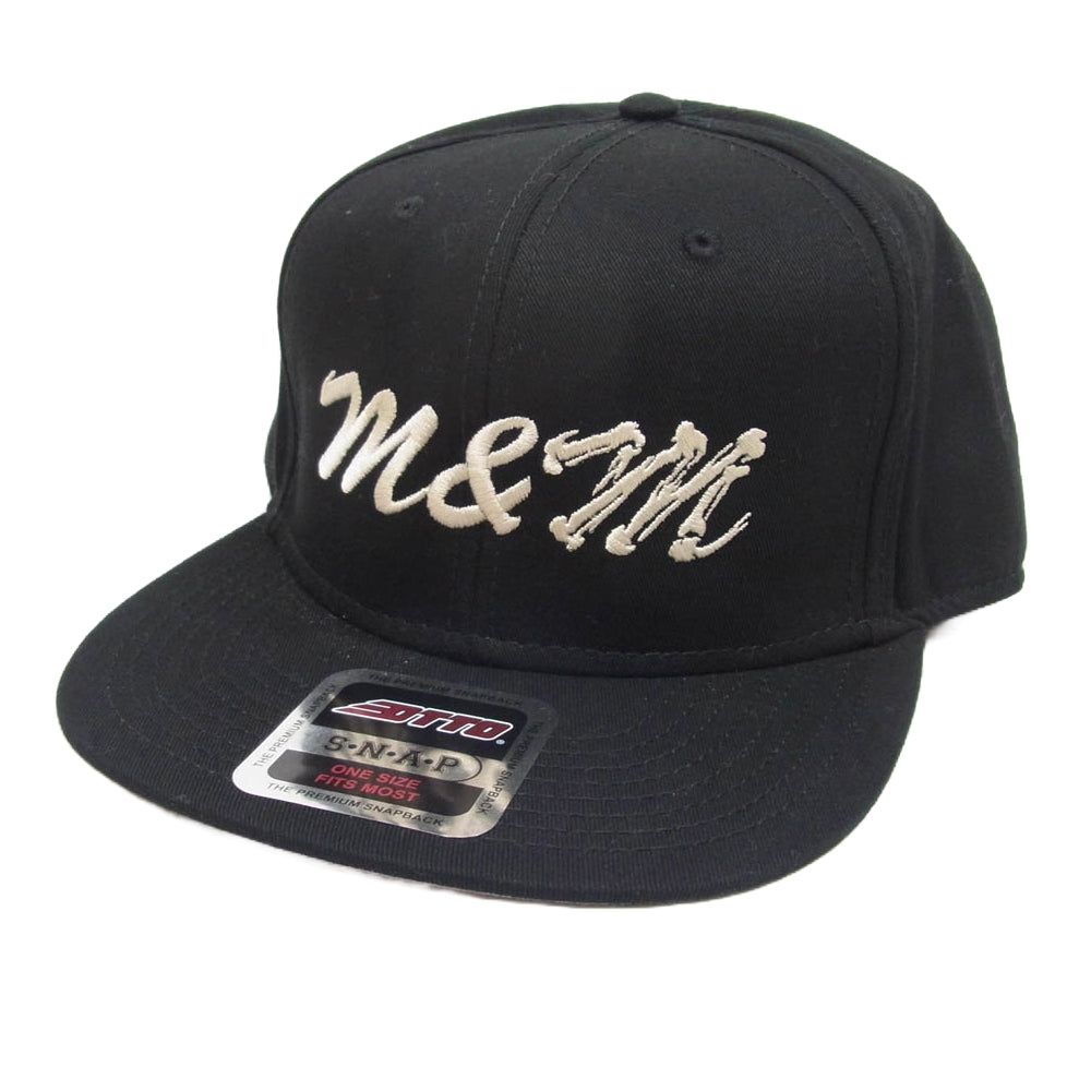 エムアンドエムカスタムパフォーマンス × MASSES マシス CAP 02 ロゴ刺繍 ボーン 6パネル キャップ 帽子 ブラック系【中古】