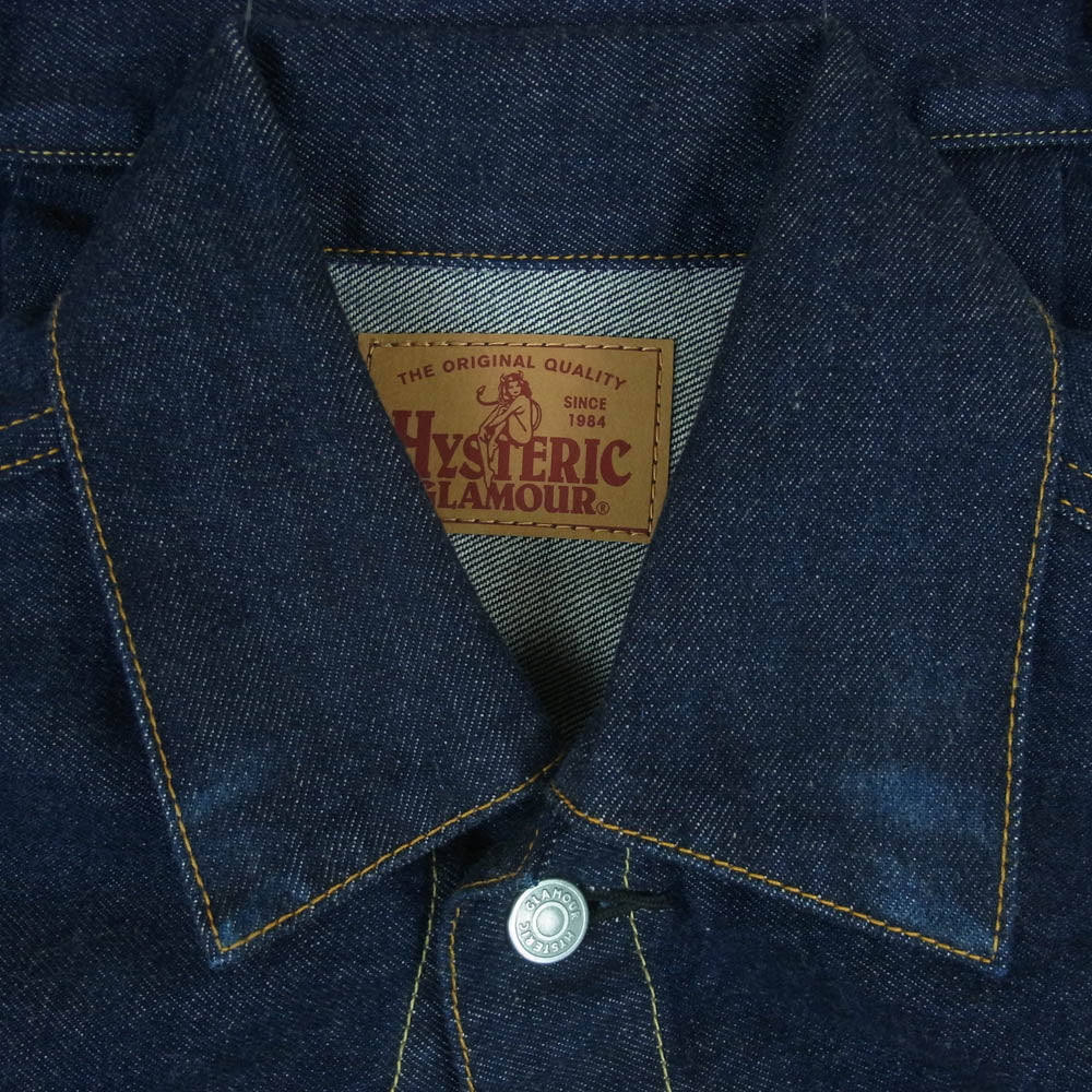 HYSTERIC GLAMOUR ヒステリックグラマー 01191AB10 デニム ジャケット Gジャン コットン 日本製 インディゴブルー系 S【中古】