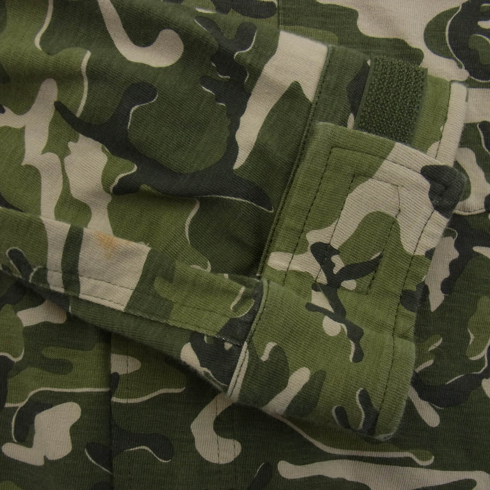 HYSTERIC GLAMOUR ヒステリックグラマー 0342CJ01 Andy Warhol アンディウォーホル バックアート ステンシル オリジナルカモ ジャージー ジップ ミリタリー シャツ グリーン系 FREE【中古】