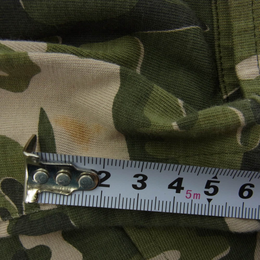 HYSTERIC GLAMOUR ヒステリックグラマー 0342CJ01 Andy Warhol アンディウォーホル バックアート ステンシル オリジナルカモ ジャージー ジップ ミリタリー シャツ グリーン系 FREE【中古】