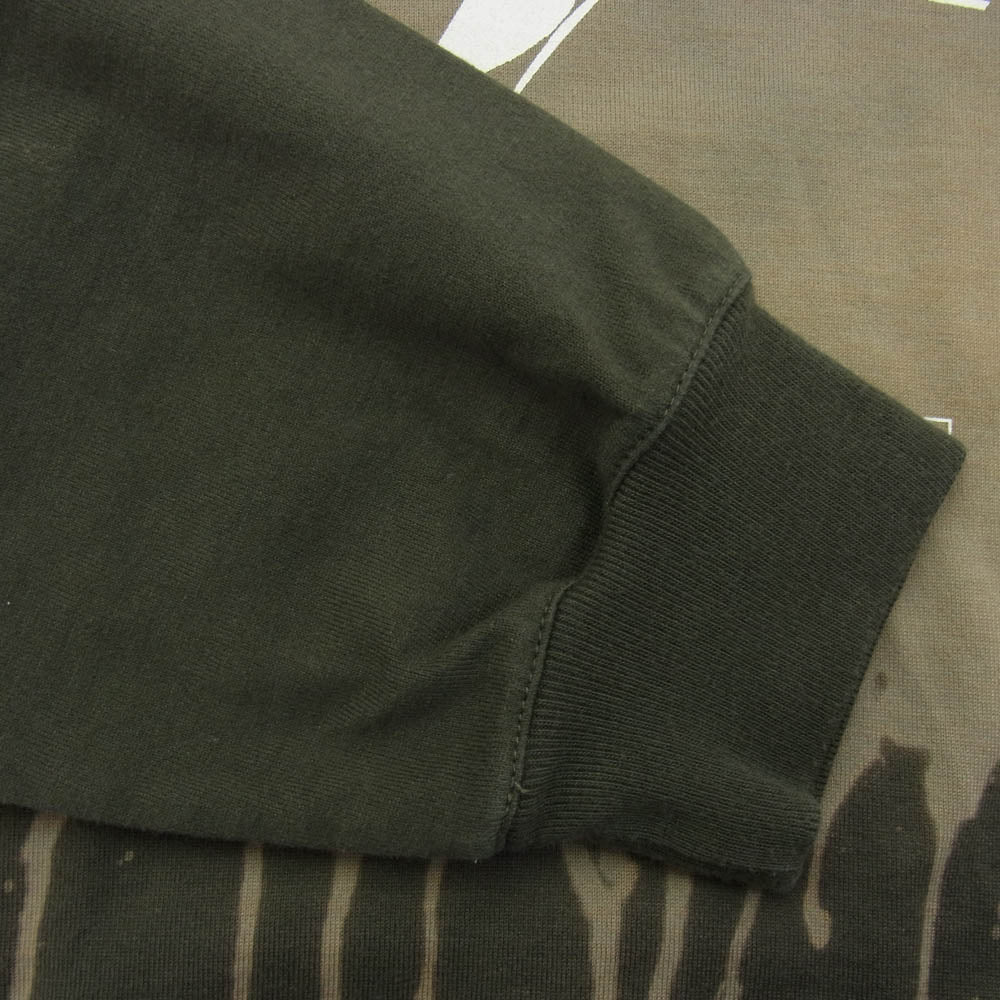 WTAPS ダブルタップス 19SS 191ATDT-CSM01S DESIGN LS XeroX TEE ロゴプリント 長袖 Tシャツ カットソー グリーン系 カーキ系 size X01【中古】