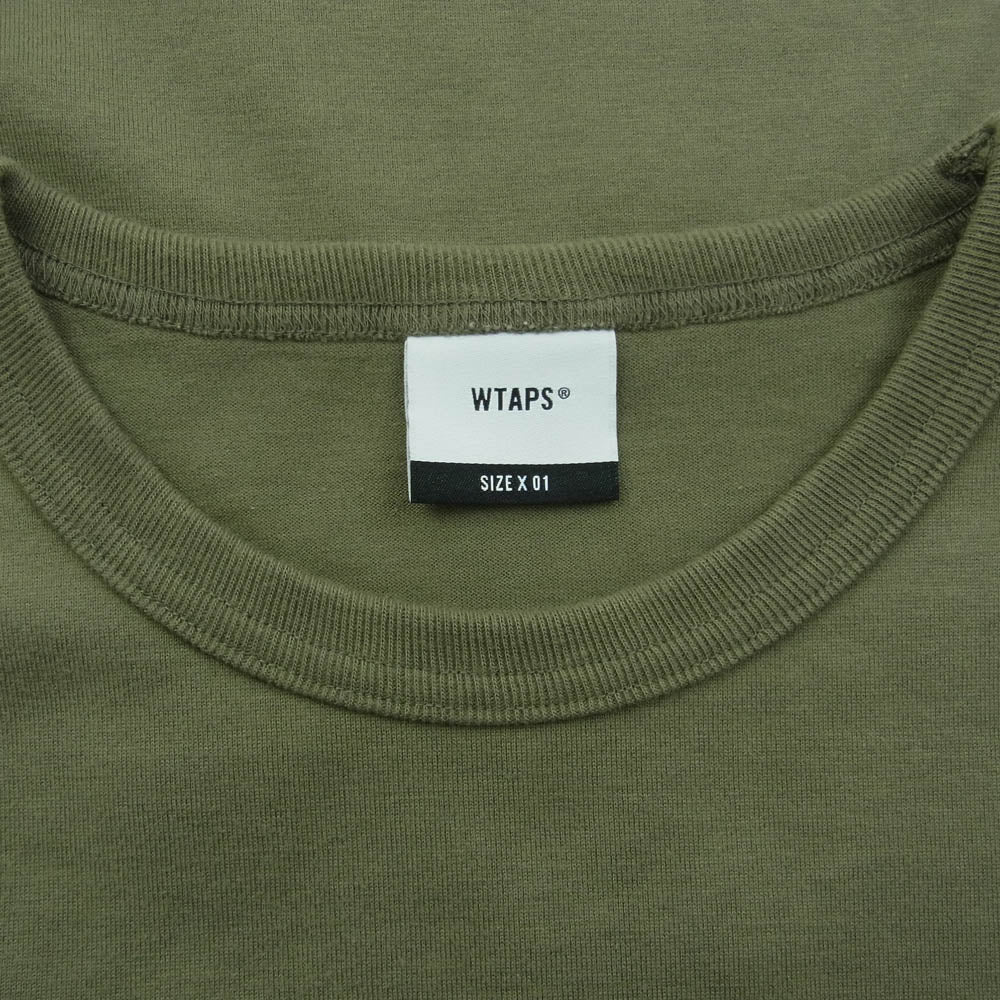 WTAPS ダブルタップス 20AW 202ATDT-CSM17 DRIFTERS LS COPO ドリフターズ ロゴプリント 長袖 Tシャツ カットソー グリーン系 カーキ系 size X01【中古】