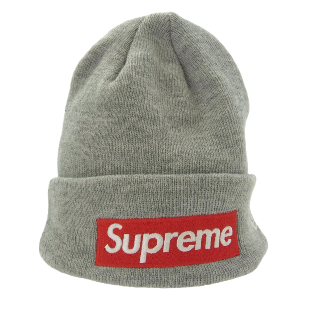 Supreme シュプリーム 15AW New Era Box Logo Beanie ニューエラ ボックスロゴ ビーニー ニットキャップ ニット帽 グレー系【中古】